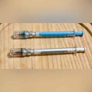 Syringe -shaped gel pen, NWOT. Resembles medical syringes and vaccine vials.